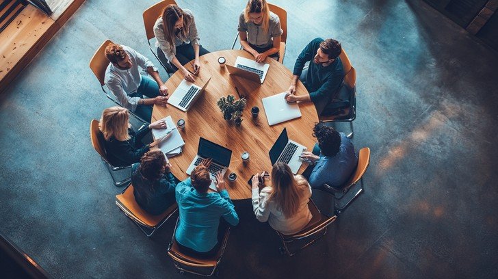 Corporate team meeting